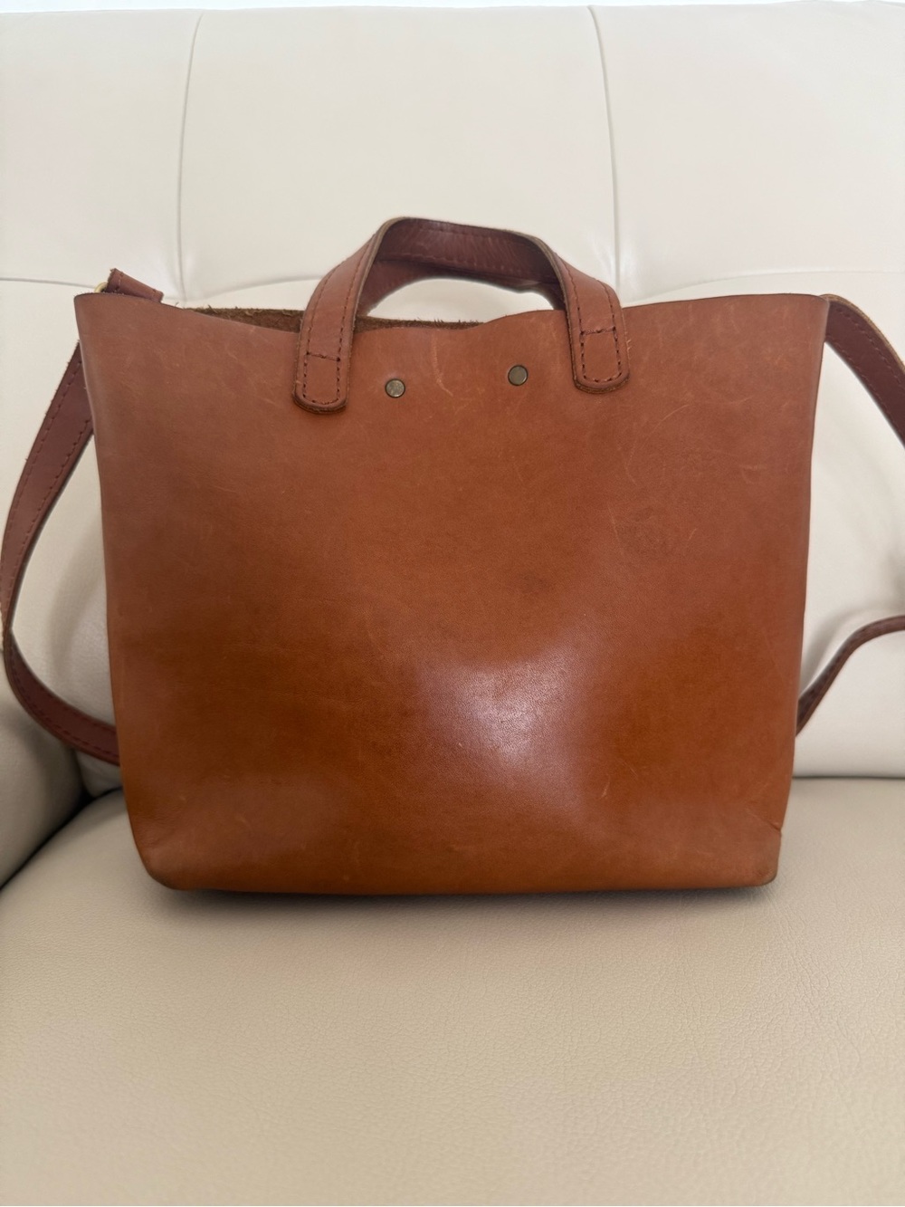 Portland Leather Goods Mini Crossbody Tote HONEY - Picture 3 of 10